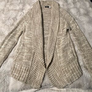 BDG Cozy Cream Open-Front Sweater with Pockets